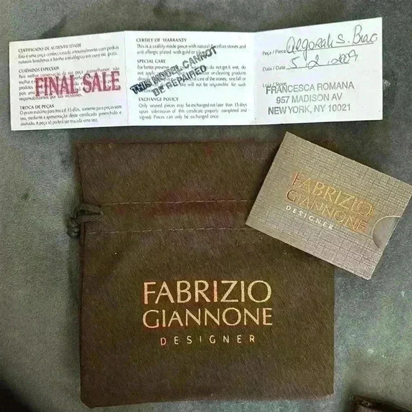 Fabrizio Giannone Handmade Silver & Stone Bracelet w Authenticity Card & Bag - Picture 5 of 6